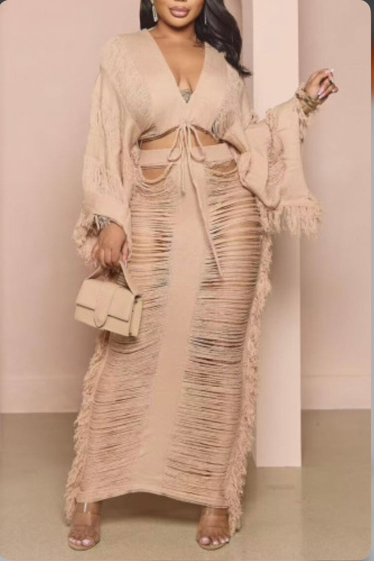 Frenulum V Neck Long Sleeve 2pc