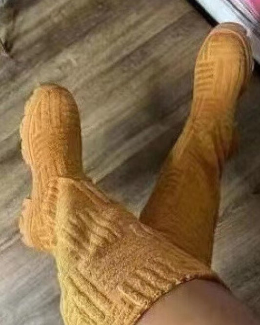Fuzzy Calf High Boots