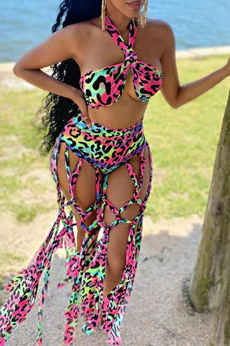 Multi Color Cheetah Print Swimsuit